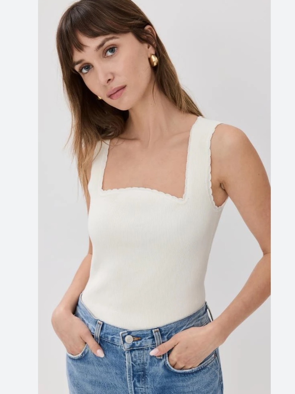 Reformation Nallini Cotton Sweater Tank